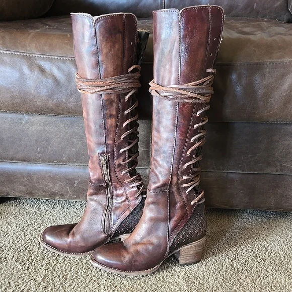 Freebird by Steven Carver Rustic Brown Lace-Up Boots